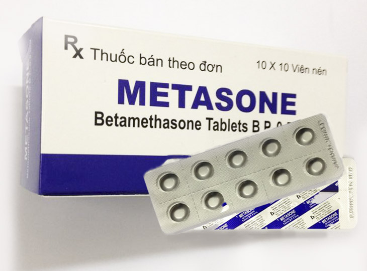 huốc chống steroid : Betamethason dùng với liệu trình từ 5-10 ngày