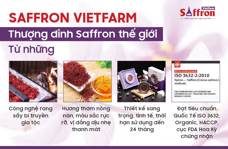 Saffron Vietfarm đạt chuẩn về chất lượng