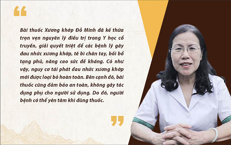 TS - BS Nguyễn Thị Vân Anh nói về bài thuốc Xương khớp Đỗ Minh