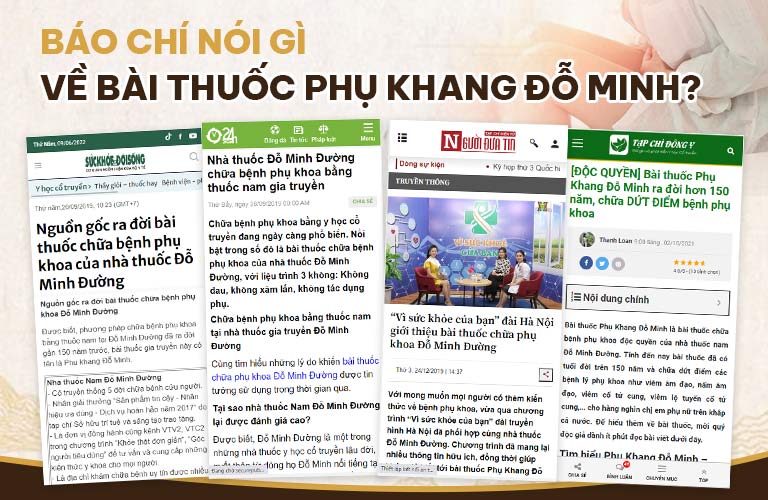Báo chí đưa tin về bài thuốc Phụ Khang Đỗ Minh