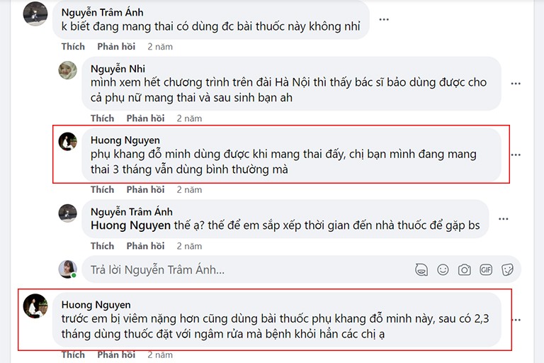 Bình luận của chị Hương Nguyễn trong hội nhóm