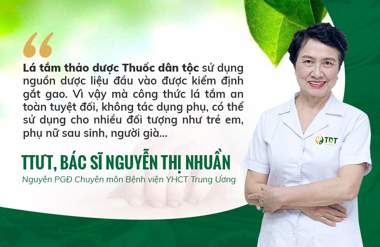Nhận định của bác sĩ Nguyễn Thị Nhuần về Lá tắm Thuốc dân tộc