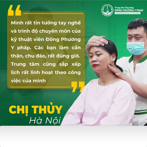 Chị Phan Thị Thủy - Điều trị khỏi đau mỏi vai gáy nhờ dịch vụ xoa bóp, bấm huyệt tại nhà Đồng Phương Y Pháp